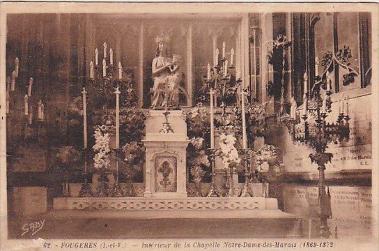 France Fougeres Interieure de la Chapelle Notre-Dame-des-Marais 1939
