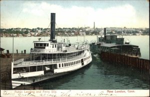 New London Connecticut CT Steam Ship Ferry 1900s-10s Postcard