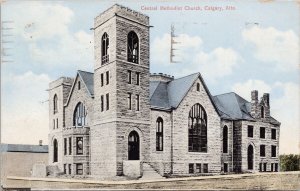 Calgary Alberta Central Methodist Church AB c1913 Postcard H39