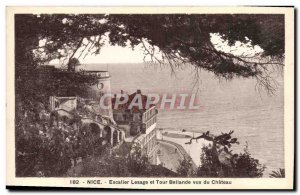 Old Postcard Nice Staircase Lesage and saw Bellande Tour du Chateau