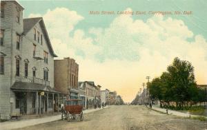 c1910 Postcard; Main Street Scene looking East, Carrington ND Foster Co. posted