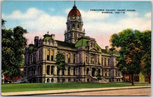 Warsaw Indiana IND, Kosciusko County Court House Building, Vintage Postcard