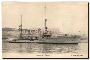 Old Postcard Boat Cruiser Metz