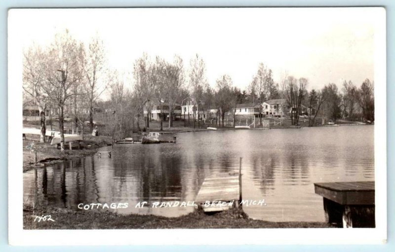 RPPC  RANDALL BEACH, Tommy Lake, Michigan MI ~ COTTAGES ca 1930s  Postcard