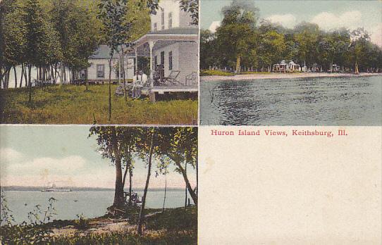 Huron Island Views Keithsburg Illinois 1910