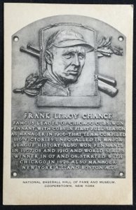 Unused Postcard Frank Leroy Chance National Baseball Hall of Fame NY LB