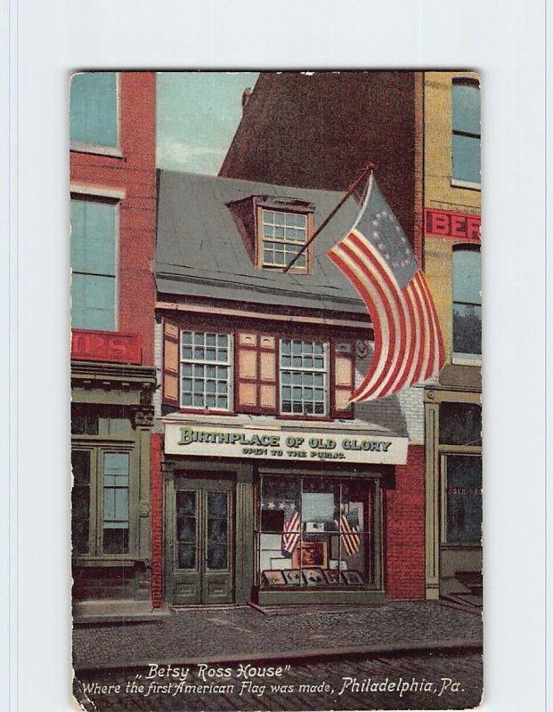 Postcard Betsy Ross House, Philadelphia, Pennsylvania