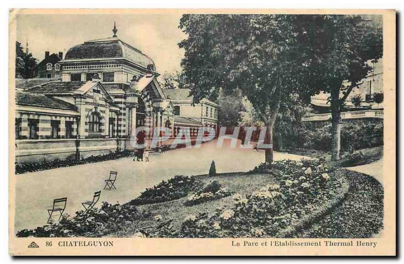 Old Postcard Chatelguyon Park and Spa Establishment Henry