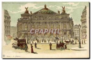 Old Postcard transparent map Paris L & # 39Opera