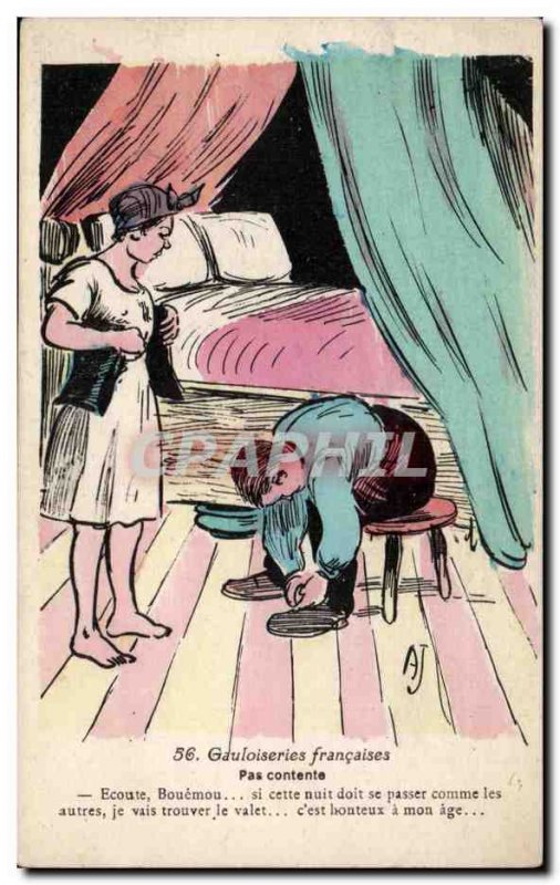 Old Postcard Fantasy Illustrator Humor Gauloiseries french Not happy