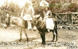 Postcard RPPC 1940s Arkansas Van Buren Uncle Snazzy Mules 23-13773