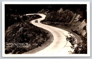 RPPC~Macomber West Virginia~Curving Mt Laurel Road Scene~Car~1940s Postcard