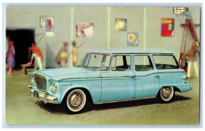 View Of Easy-Entry Lark 4-Door Wagon Classic Car Hideaway Third Seat Postcard 