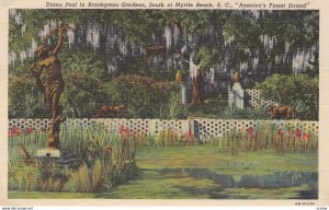 MYRTLE BEACH, South Carolina, PU-1943; Diana Pool In Brookgreen Gardens, Ame...