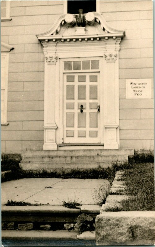 Vtg Velox RPPC Wentworth Gardner Casa Puerta de Entrada & Placa Montado 1760