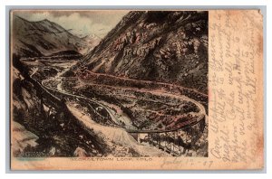 c1907 Postcard CO Georgetown Loop Colorado Railroad Train Tracks & Trestle