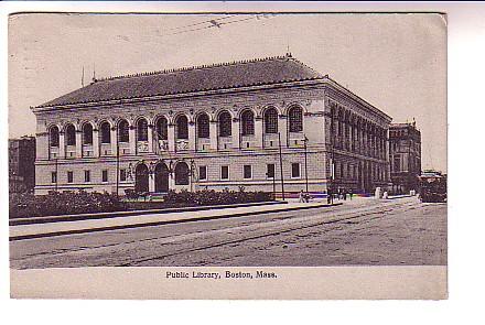 Public Library Boston Massachusetts, Used  1907 Flag Cancel