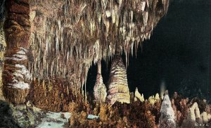 1930s CARLSBAD CAVERN NEW MEXICO THE TEMPLE BIG ROOM POSTCARD P254