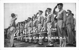 CAMP KILMER, NJ Military WWII US Army Soldiers ca 1940s Vintage Postcard