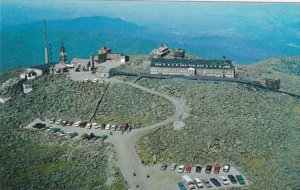 New Hampshire Aerial View Summit House Hotel and T V Station On Mt Washington