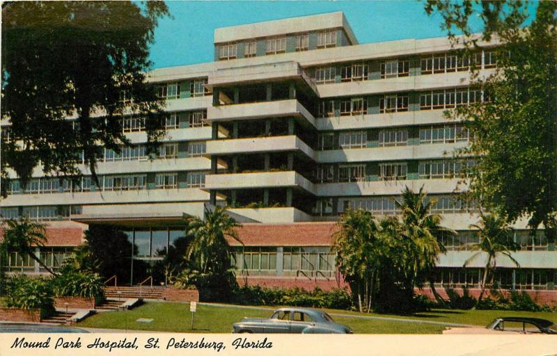 FLORIDA Postcard MOUND PARK HOSPITAL St Petersburg FL Bayfront Health 1974