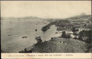 Rio De Janeiro Brasil Harbor & Shoreline c1905 Postcard
