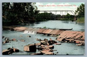 ANTIETAM BATTLEFIELD MD BRIDGE AT MYERS MILL ANTIQUE POSTCARD