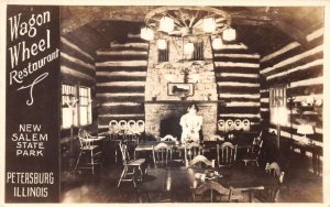 Petersburg Illinois Salem Park Wagon Wheel Restaurant Real Photo PC AA74787