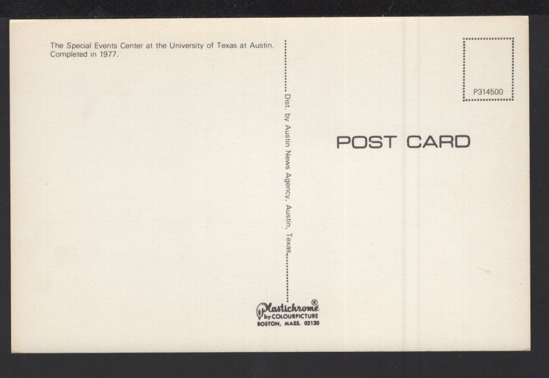 Texas AUSTIN Special Events Center, University of Texas completed 1977 ~ Chrome