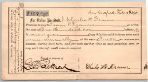 1895   New Bedford  Massachusetts  Mortgage  Real Estate  Receipt  8 x 4