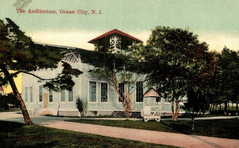 USA The Auditorium Ocean City New Jersey Vintage Postcard 08.66 