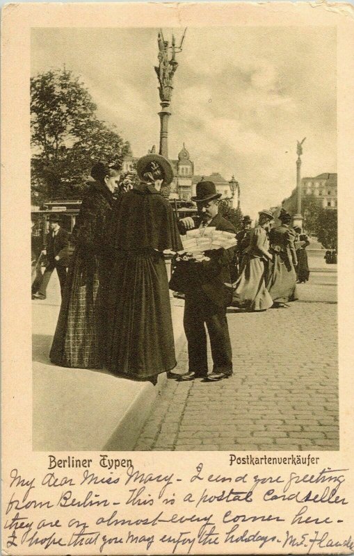 Berliner Typen Postkartenverkaufer WOF Antique Carte Postale Undivided Back PM 