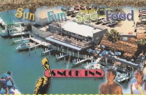 Snook Inn Florida USA Aerial Surfboard Seafood Advertising Postcard