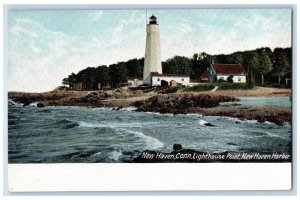 c1905 Lighthouse Point New Haven Harbor New Haven Connecticut CT Postcard 