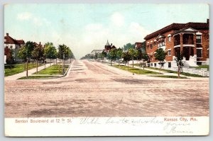 Kansas City MO~Benton Boulevard Homes at 12th Street Intersection~Church~1907