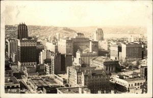 Seattle Washington WA Air View P-750 Real Photo Vintage Postcard