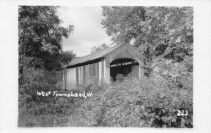J75/ West Townshend Vermont RPPC Postcard c1950s Covered Bridge 194