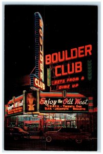 c1950's Boulder Club Downtown Casino Classic Cars Las Vegas Nevada NV Postcard