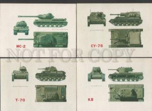 120091 Soviet TANK Collection of 16 Original old postcards