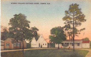 Tampa Florida birds eye vew Wynn's Village Cottage Court antique pc BB2653