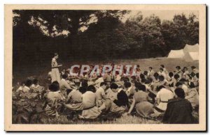 Old Postcard Scout Jamboree Scout Camp guiders initial Palaver