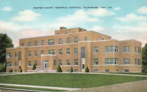 Porter County Memorial Hospital Building Valparaiso Indiana IN Vintage Postcard