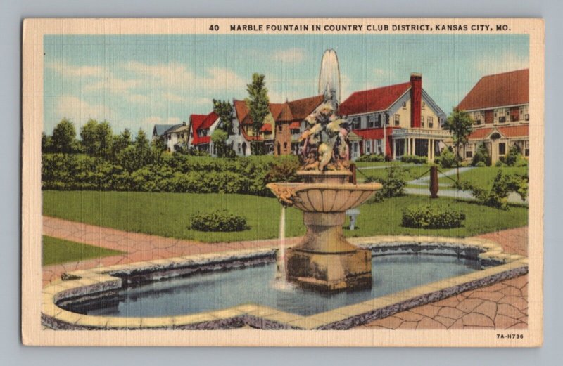 Marble Fountain Country Club District Kansas City Missouri Vintage