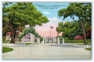 1950 Entrance US Veterans Hospital Gulf Mexico Gulfport Mississippi MS Postcard