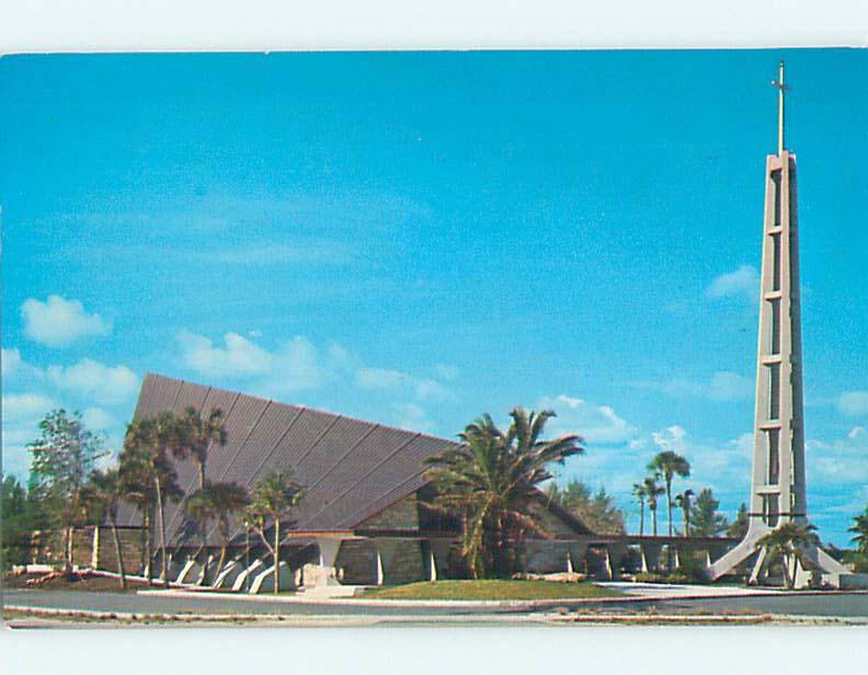 Unused Pre-1980 CHURCH SCENE Miami Beach Florida FL p3183