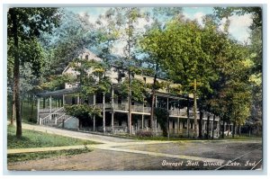 1910 Evangel Hall Exterior Building Winona Lake Indiana Vintage Antique Postcard