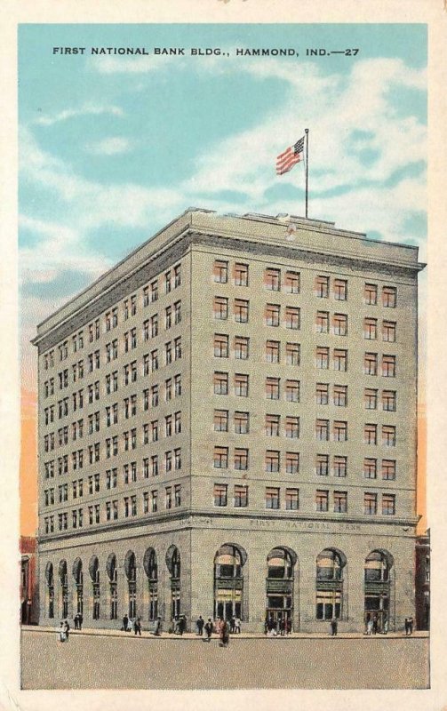 HAMMOND, Indiana IN    FIRST NATIONAL BANK   Lake County   ca1920's Postcard