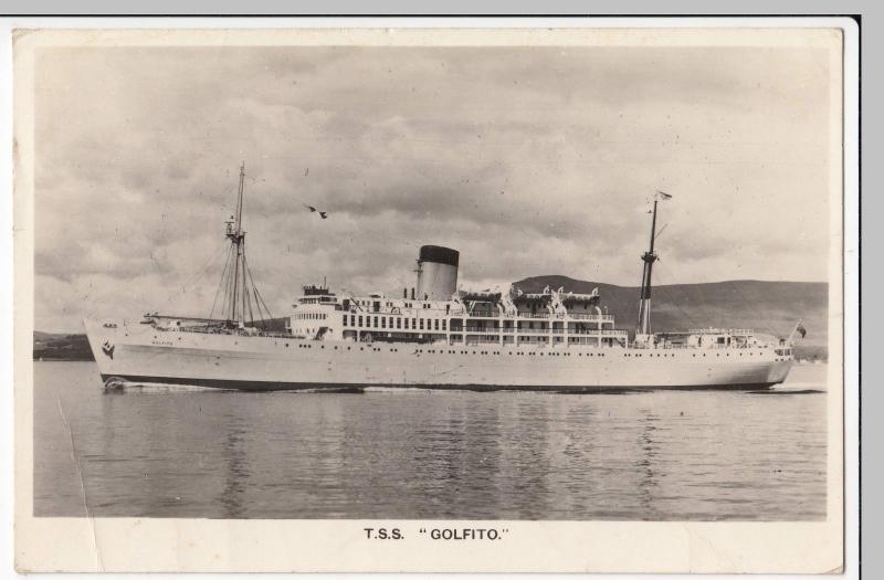 Fyffes Banana Boat TSS Golfito RP PPC, 1962 PMK. Built 1949, Scrapped 1972