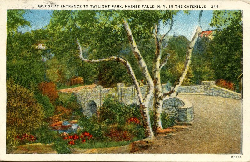 NY - Haines Falls. Twilight Park Entrance