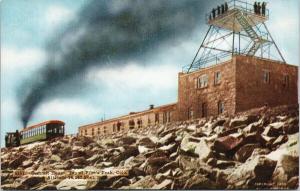 Summit House Pike's Peak CO c1909 Summit Seal Advertising Postcard F11